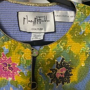 Mary Mcfadden Couture Saks Fifth Avenue Rare coat! 100% silk